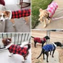 Classic Fleece Plaid Dog Coat Jacket with Pocket