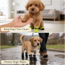 4 Pcs Dog Shoes, Soft Breathable Dog Boots with Adjustable Drawstring Non-Slip Sole Easy to Clean Dog Paw