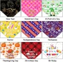 9 Pcs Holiday Dog Bandanas — Adjustable Washable Pet Scarves