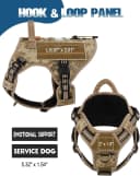 Tactical Dog Harness — No Pull Vest for Large Dogs Desert Camo L