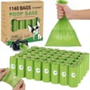 Dog Poop Bags Rolls: Extra Thick Leak Proof Easy Tear — 13 x 9 in 1140 Count