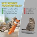 Catnip Toys for Indoor Cats — 2-Pack Large Plush Fox and Owl Kicker Toys