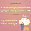 2 Pack Cotton Breakaway Cat Collar with Bell Yellow&Green Flowers Pendant Cute Kitten Cat Collar Suited to