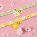 2 Pack Cotton Breakaway Cat Collar with Bell Yellow&Green Flowers Pendant Cute Kitten Cat Collar Suited to