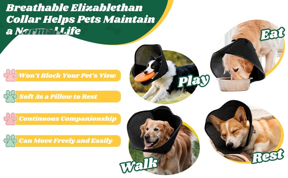 Soft Dog Cone Collar — Adjustable Elizabethan Anti-Lick Pet Recovery Collar — product details