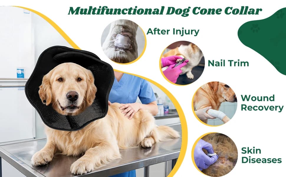 Soft Dog Cone Collar — Adjustable Elizabethan Anti-Lick Pet Recovery Collar — product details
