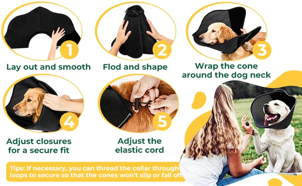 Soft Dog Cone Collar — Adjustable Elizabethan Anti-Lick Pet Recovery Collar — product details