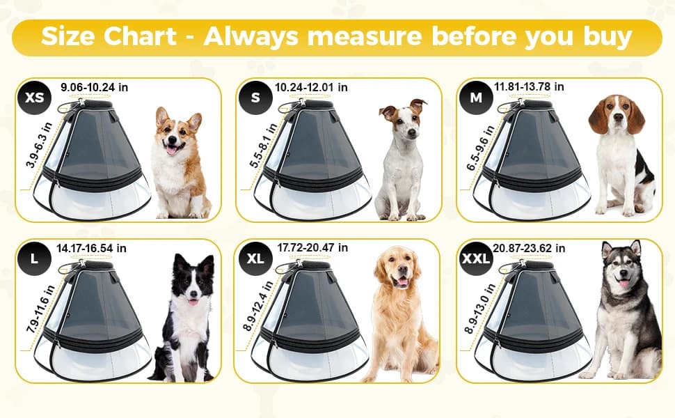 Soft Transparent Dog Cone Collar — Depth Adjustable Recovery Cone — product details