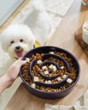 Dog Bowls Slow Feeder Ceramic — 1.5 Cup Slow Feeding Bowl for Small and Medium Breed