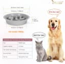 Dog Slow Feeder - Reduce Slip Puzzle Bowl for Raised Pet Feeders - Interactive Bloat Stop Elevated Diners