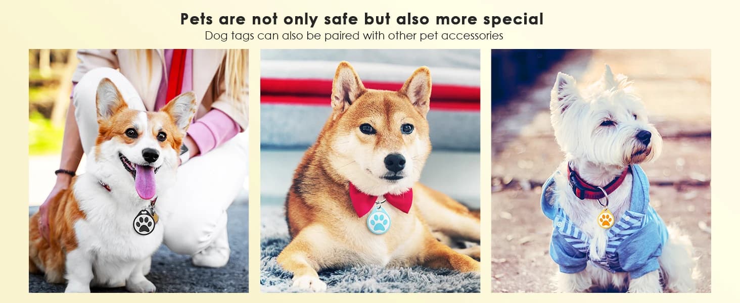 ADVENTUREMORE Pet ID Tag-2pcs QR Code Tag & Smart ID Tag Small Personalized Name Plate with Online Profile — product details