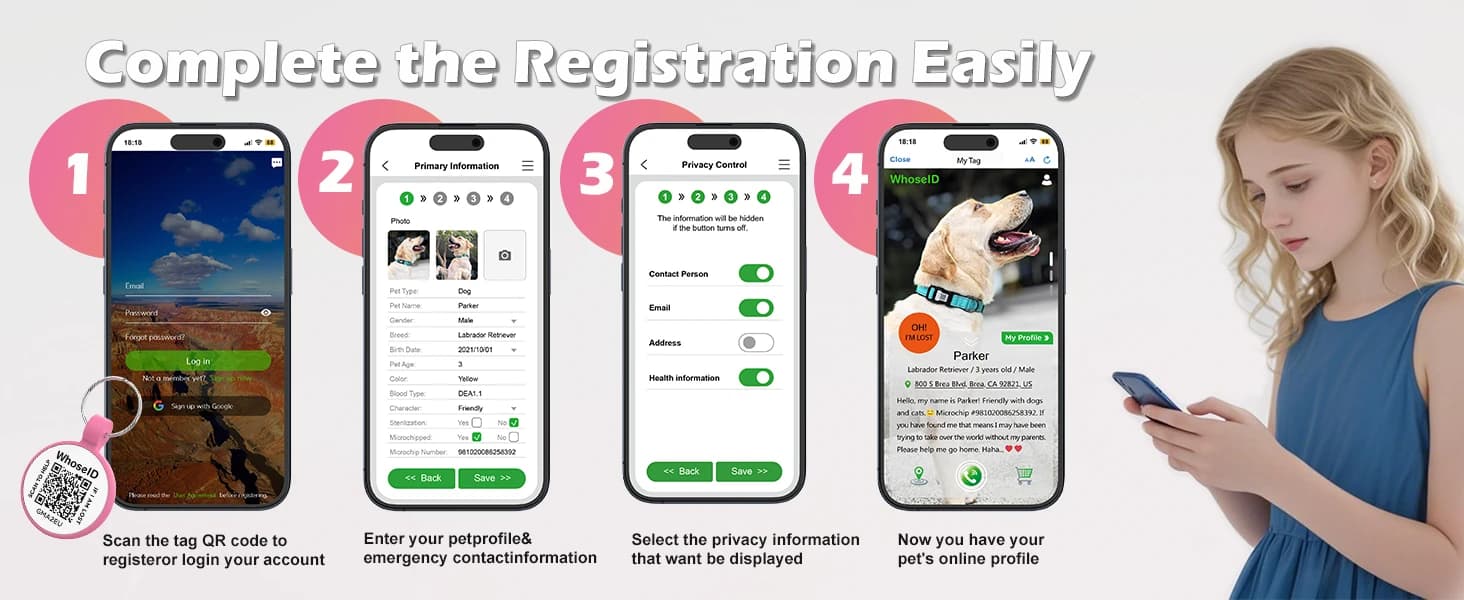 QR Code Cat Tag — Modifiable Pet Online Profile Page — product details