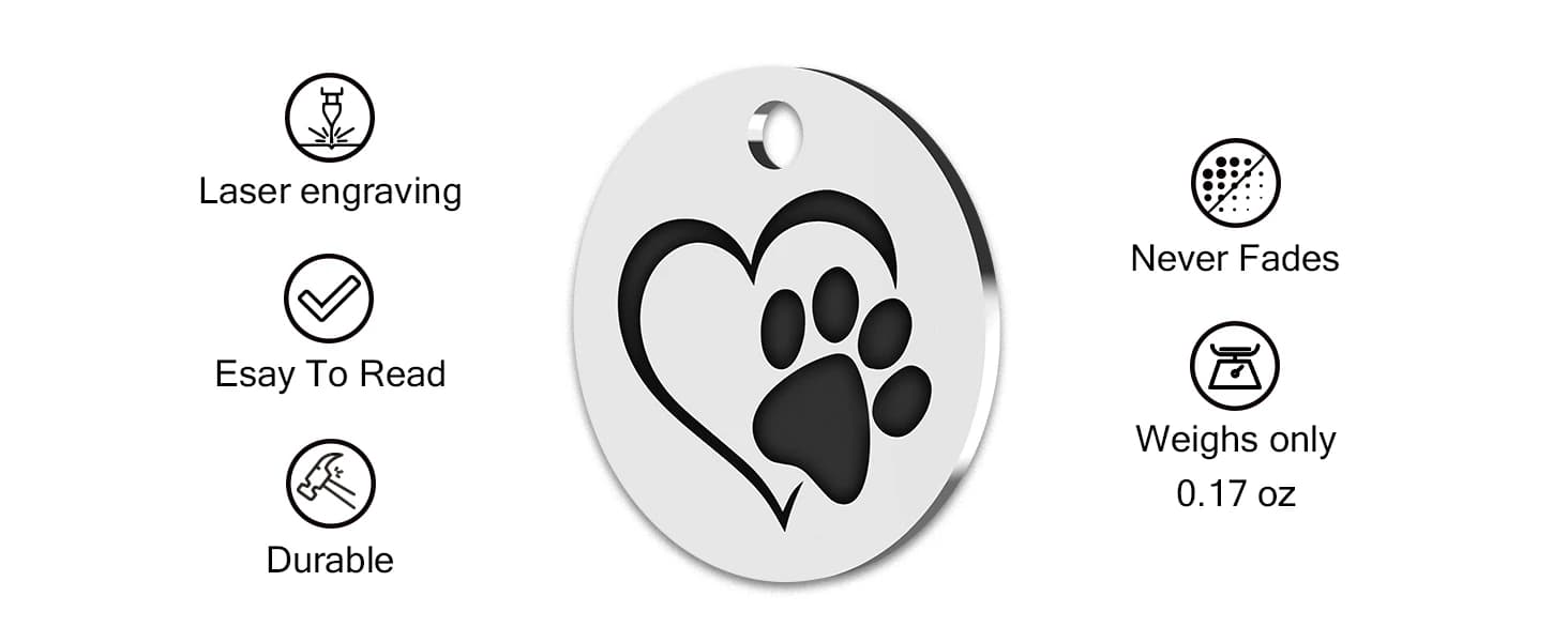 Stainless Steel QR Code Dog ID Tags Cat Tags — Pet Online Profile - Scan QR Receive Instant Pet Location Alert — product details