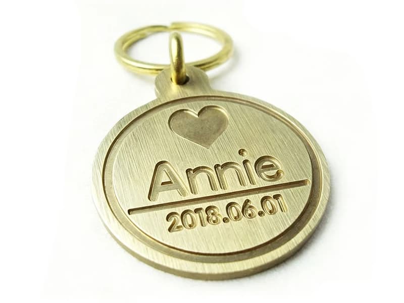 Personalized Brass Dog Tag — Custom Engraved Pet ID Tag — product details
