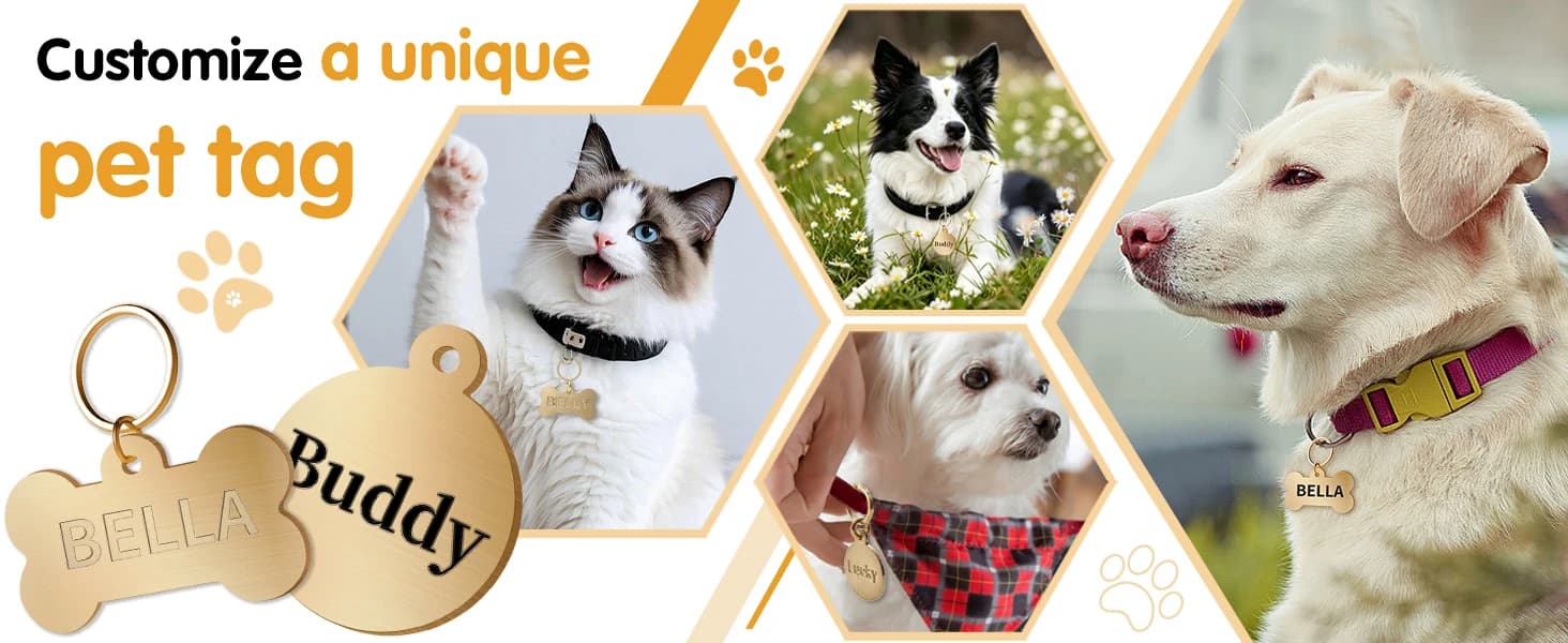 Personalized Brass Dog Tag — Custom Engraved Pet ID Tag — product details