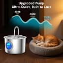 Cat Water Fountain Advanced 304 Stainless Steel 2.2L/74oz with Detachable Tank