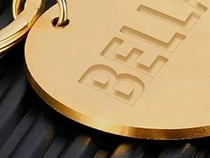 Personalized Brass Dog Tag — Custom Engraved Pet ID Tag — Deep Engraving