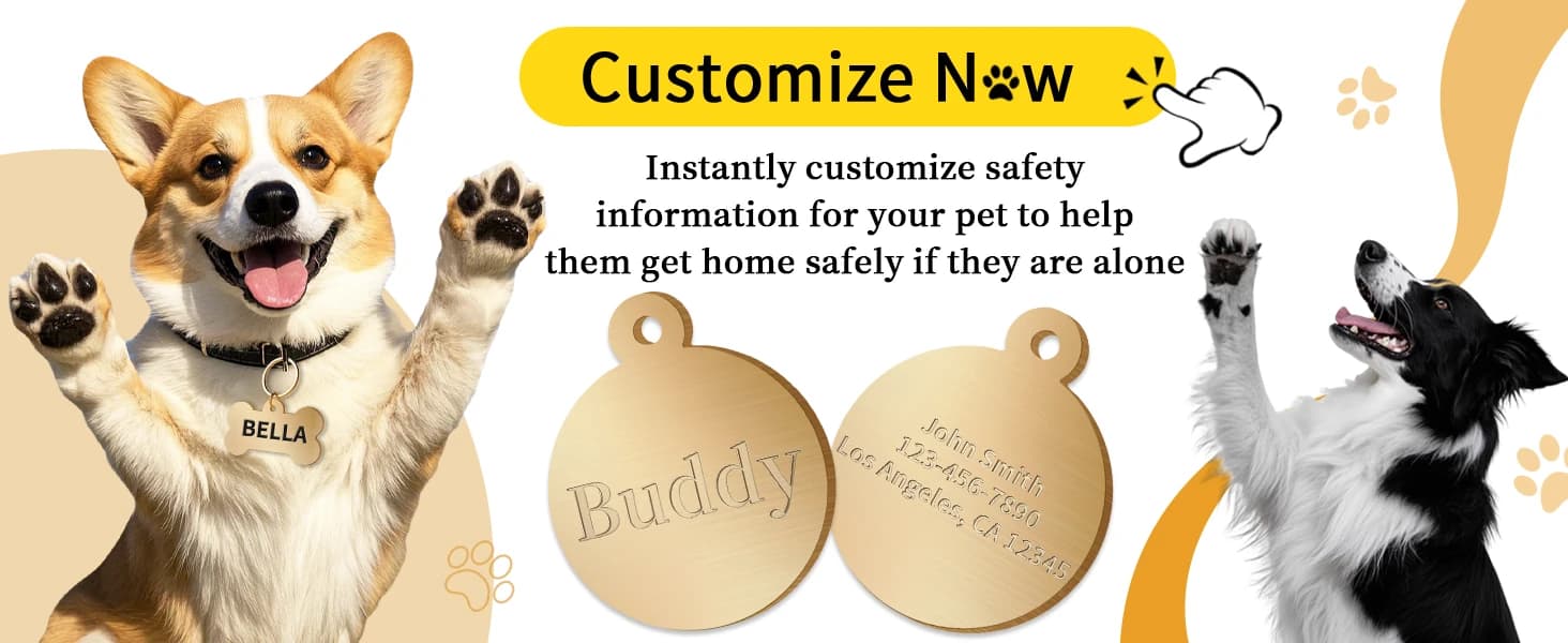 Personalized Brass Dog Tag — Custom Engraved Pet ID Tag — product details