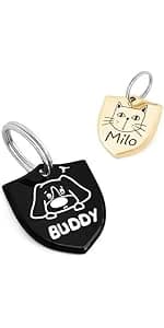 Name Pattern Art Design - Dog Tags Personalized for Pets - Custom Cats Dogs ID Tag - Stainless Steel Deep — product details