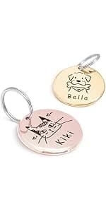 Name Pattern Art Design - Dog Tags Personalized for Pets - Custom Cats Dogs ID Tag - Stainless Steel Deep — product details