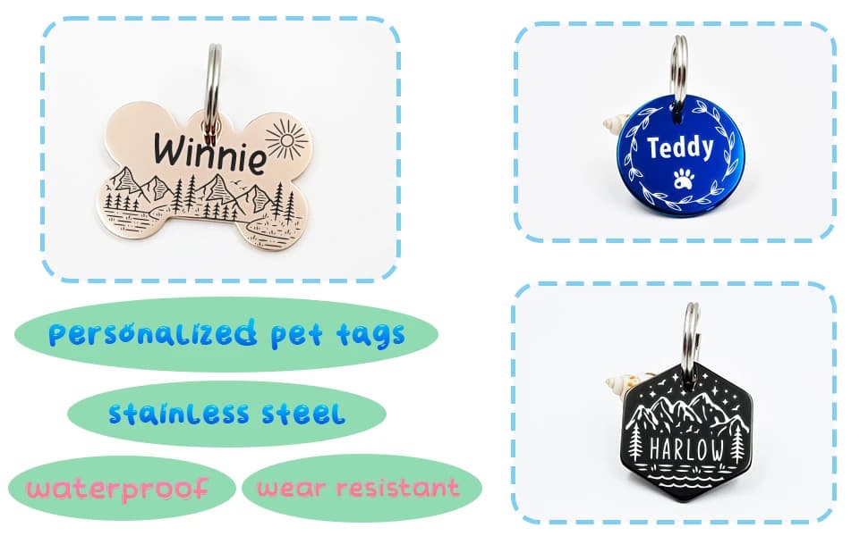 Personalized Pet ID Tags — Custom Stainless Steel Dog and Cat Tags (Circle) — product details
