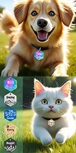 Personalized Pet ID Tags — Custom Stainless Steel Dog and Cat Tags (Circle) — product details