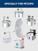 Cat Water Fountain Filters Replacement and Sponges (3 Filters+3 Sponges)