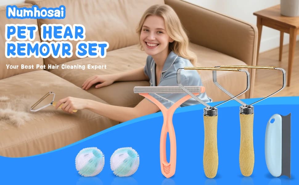 Pet Hair Removal Tool: 6 Pcs Dog and Cat Hair Remover - Reusable Pet Hair Remover with Laundry Pet Hair Catcher — product details