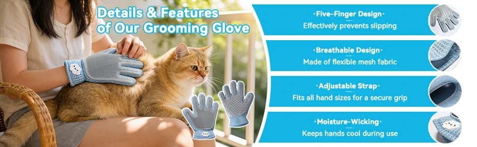 Cat Grooming Gloves — Upgraded 2-in-1 Double-Sided — collection imagery