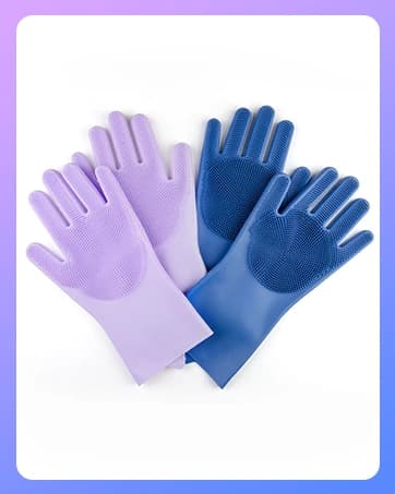 Silicone Pet Grooming Gloves Dog Washing Gloves for Bathing — 1 Pair — collection imagery