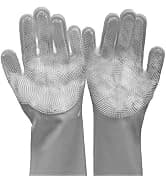 Silicone Pet Grooming Gloves Dog Washing Gloves for Bathing Massaging — collection imagery