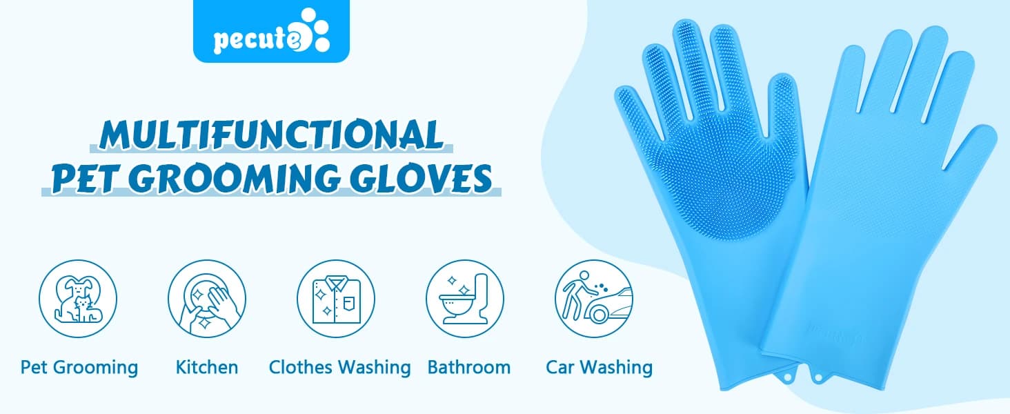 Silicone Pet Grooming Gloves for Washing Cats Dogs Bath Brush — product details
