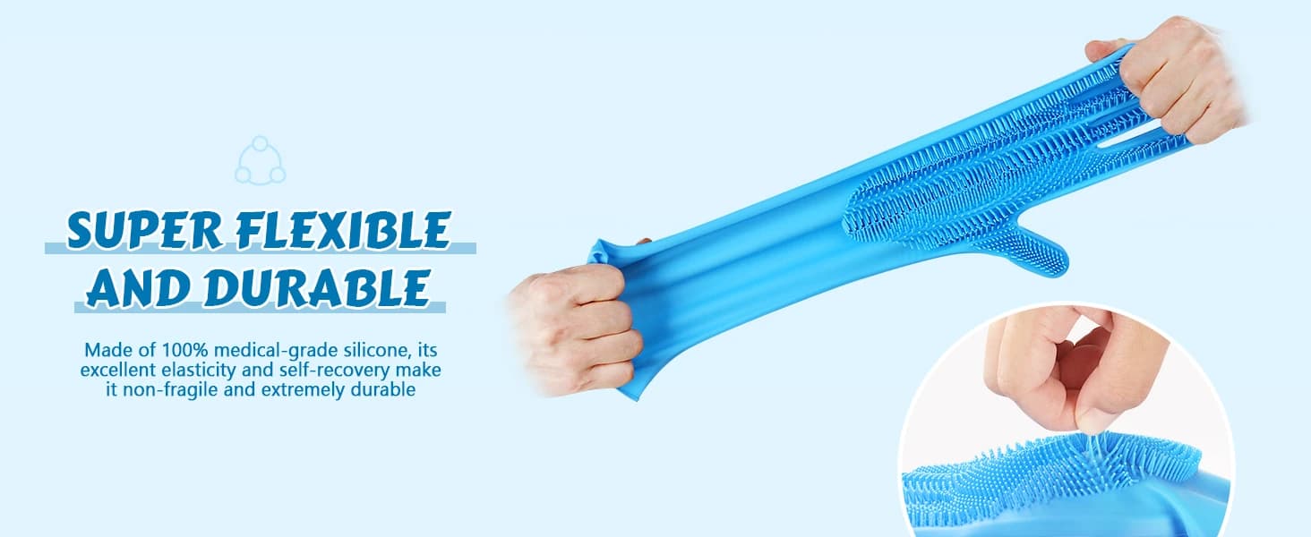Silicone Pet Grooming Gloves for Washing Cats Dogs Bath Brush — product details