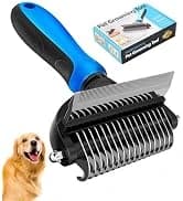 [ 2 in 1 design ] Undercoat Rake and Deshedding Tool for Dogs and Cats - Dematting Comb for Long Hair Pets — collection imagery