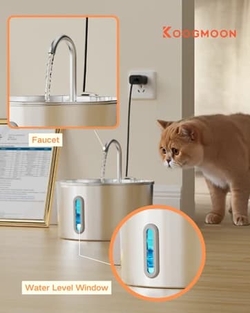 Cat Water Fountain Stainless Steel: 2.2 L Cat Fountain for Drinking - Automatic Pet Water Fountain for Cats — collection imagery