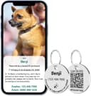 Personalized Stainless Steel QR Code Pet ID | Dog and Cat Collar Tag | Online Profile | Scanned Location Alert
