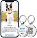 Personalized QR Code Pet ID | Dog and Cat Collar Tag | Online Profile with Instant Scanned Location Alert Email