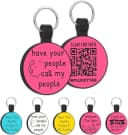 Quiet Engraved Silicone QR Code Pet ID | Personalized Dog and Cat Collar Tag | Online Profile | Location Alert
