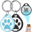 ADVENTUREMORE Pet ID Tag-2pcs QR Code Tag & Smart ID Tag Small Personalized Name Plate with Online Profile