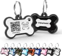 Silent ABS Dog ID Tag with QR Code - Classic Black - No App Required Smart Pet Tag
