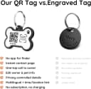 Silent ABS Dog ID Tag with QR Code - Classic Black - No App Required Smart Pet Tag