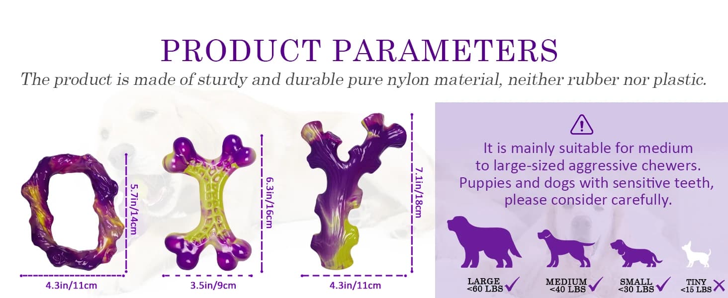 Tough Dog Toys for Aggressive Chewers 3 Pack — Indestructible Dog Toys for Large Dogs — collection imagery
