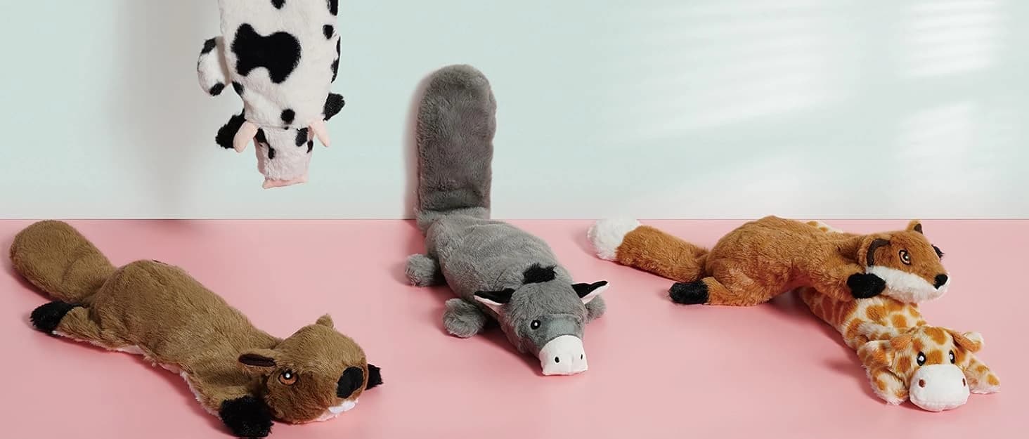 Dog Squeaky Toys — 5 PCS Crinkle Plush Dog Toys — collection imagery