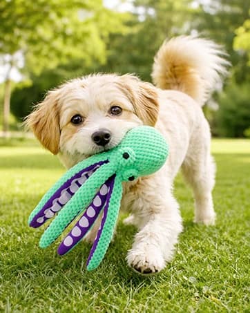 Plush Octopus Dog Toy with Squeaker and Crinkle Paper — collection imagery