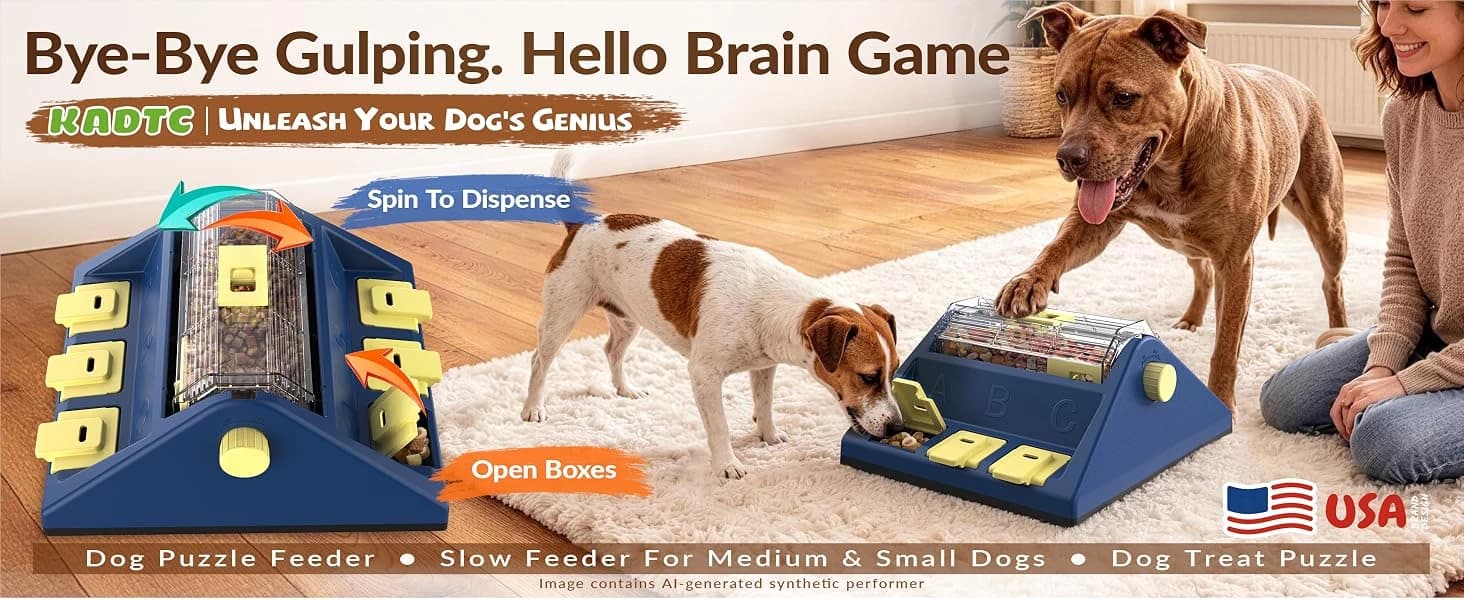 2-Level Dog Puzzle Toy Rotating Treat Dispenser for Small/Medium Dogs — product details