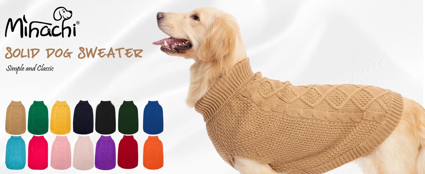 Cable Knit Turtleneck Dog Sweater with Leash Opening — product details