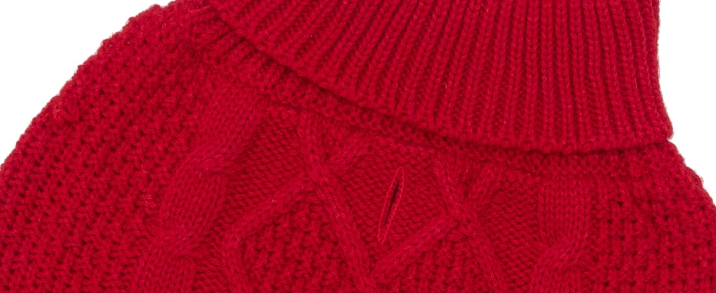 Cable Knit Turtleneck Dog Sweater with Leash Opening — collection imagery