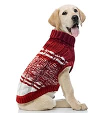 Cable Knit Turtleneck Dog Sweater with Leash Opening — collection imagery