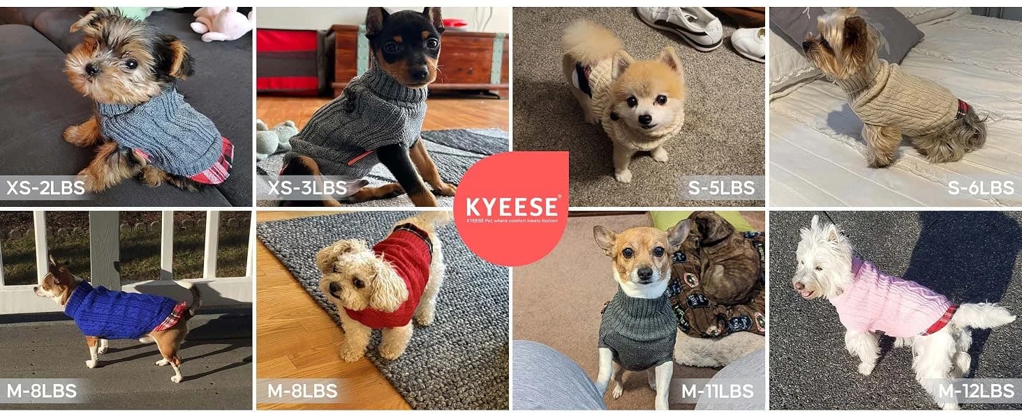 Dog Sweater for Small Dogs Turtleneck Thick Knit Pullover — product details