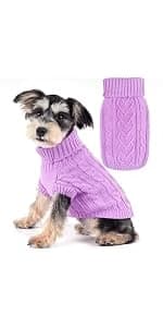 Dog Sweaters for Small Dogs Turtleneck Pullover Puppy Sweater Sleeveless Cable Knit Sweater for Chihuahua Soft — product details